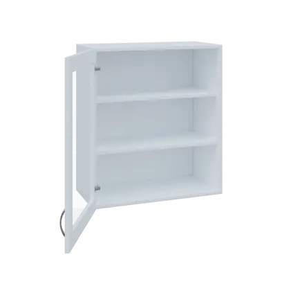 MH - 65S horní skříňka boxová, 1-dveřová, prosklená, levá, 770x654x440, korpus bílý, dvířko bílá